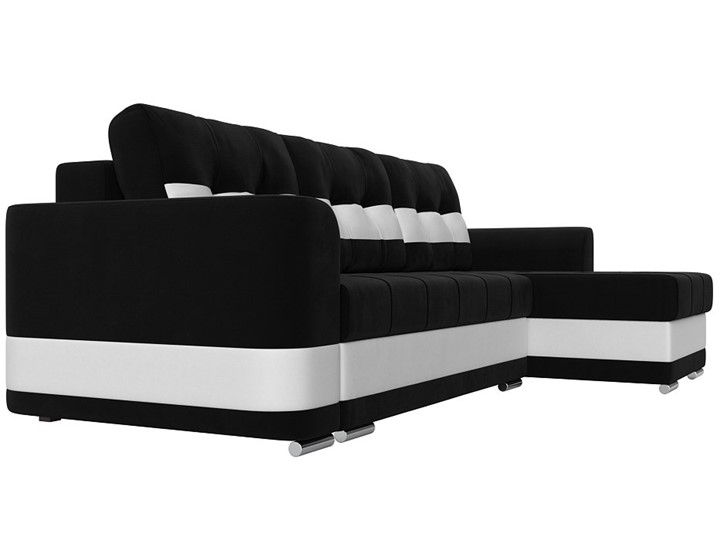 Угловой диван Честер, Черный/белый (вельвет/экокожа) в Тольятти - изображение 2