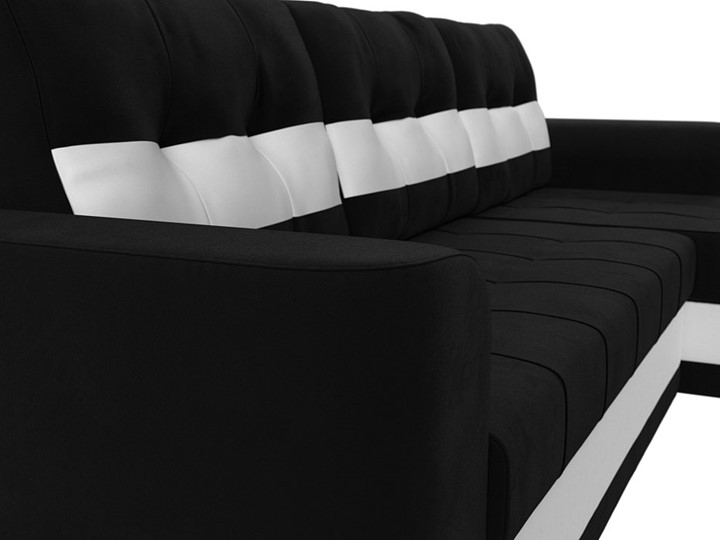 Угловой диван Честер, Черный/белый (вельвет/экокожа) в Тольятти - изображение 3