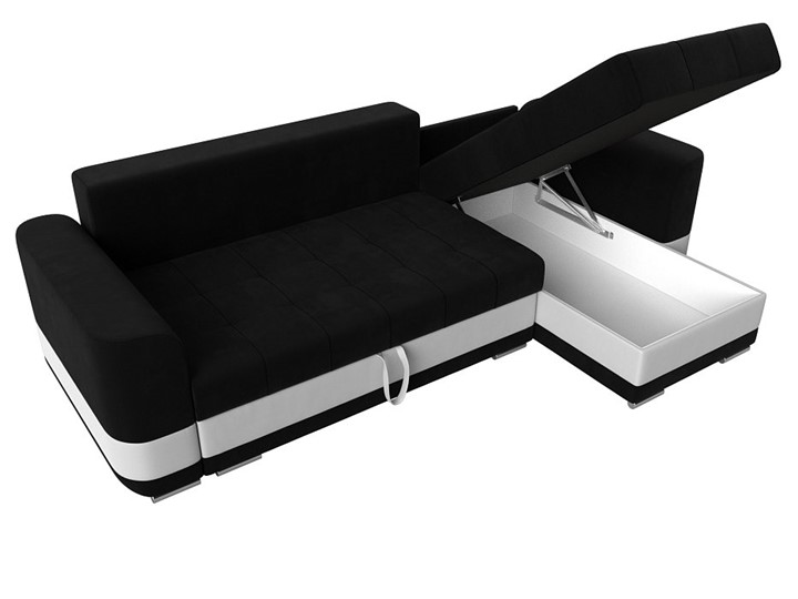 Угловой диван Честер, Черный/белый (вельвет/экокожа) в Тольятти - изображение 5