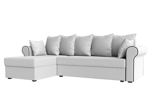 Угловой диван Рейн, Белый/Черный (экокожа) в Самаре - изображение