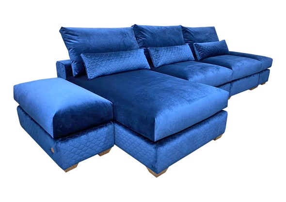 Угловой диван V-10-M ДУ (ПУФ2+Д4+ПС+ПС+ПУФ2), Memory foam в Самаре - изображение