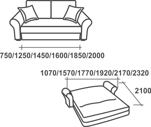 Прямой диван Аккордеон-1, 180 (прямые подлокотники) в Тольятти - изображение 2