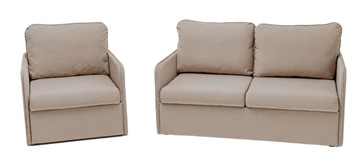 Мебельный набор Амира бежевый диван + кресло в Самаре