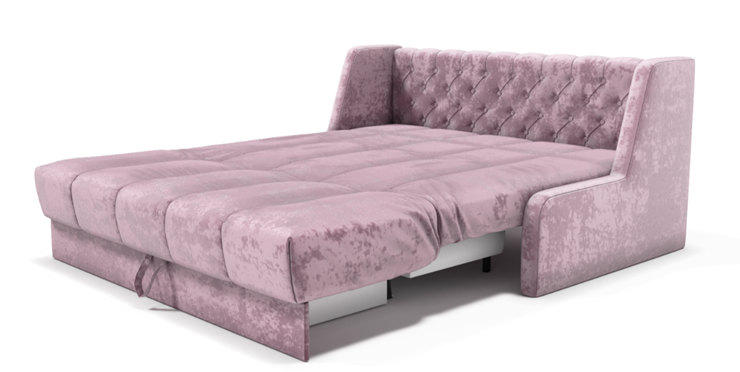 Прямой диван Аккордеон-Кровать 1,55 с каретной утяжкой, полоска (ППУ) в Самаре - изображение 2