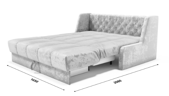 Прямой диван Аккордеон-Кровать 1,55 с каретной утяжкой, полоска (НПБ) в Тольятти - изображение 6