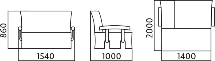 Диван прямой Аккордеон с боковинами, спальное место 1400 в Сызрани - изображение 4