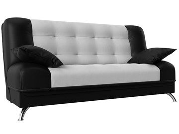 Прямой диван Анна, Белый/Черный (экокожа) в Самаре