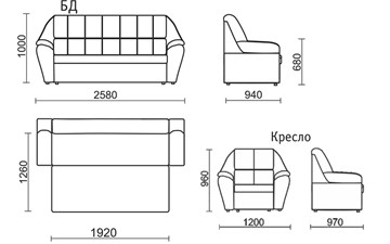 Прямой диван Блистер БД в Тольятти - предосмотр 7