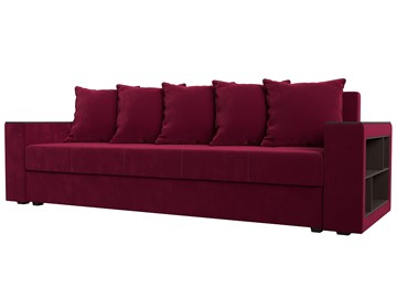 Прямой диван Дубай Лайт, Бордовый (Микровельвет) в Самаре
