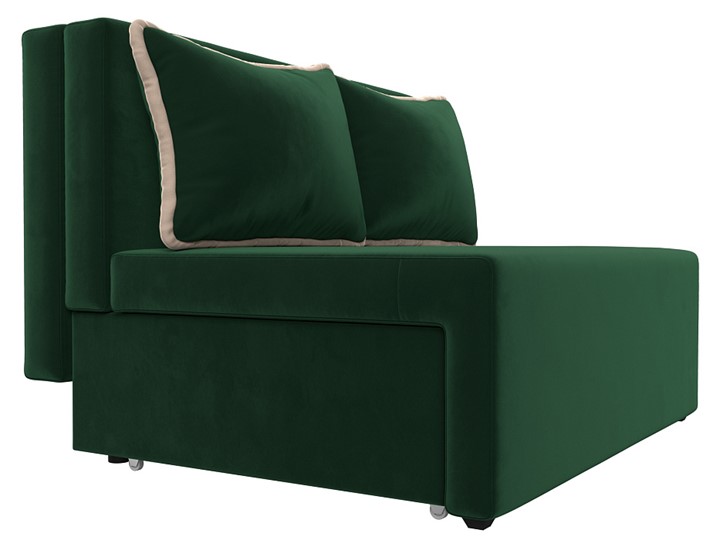 Прямой диван Лагуна, Зеленый/Бежевый (Велюр) в Самаре - изображение 5