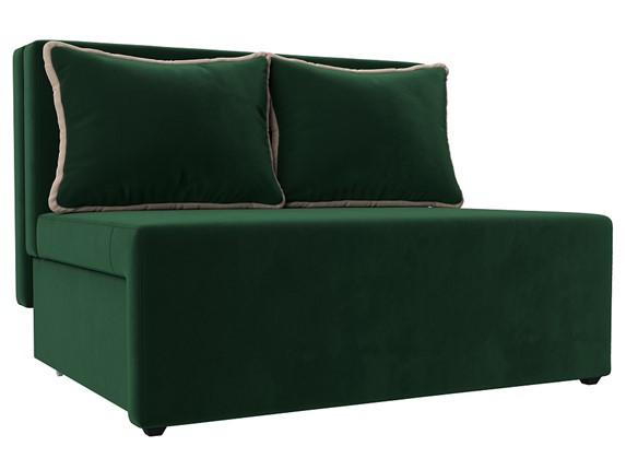 Прямой диван Лагуна, Зеленый/Бежевый (Велюр) в Самаре - изображение