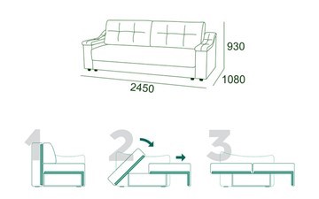 Прямой диван Мальта 3 Тик-так БД в Самаре - предосмотр 6