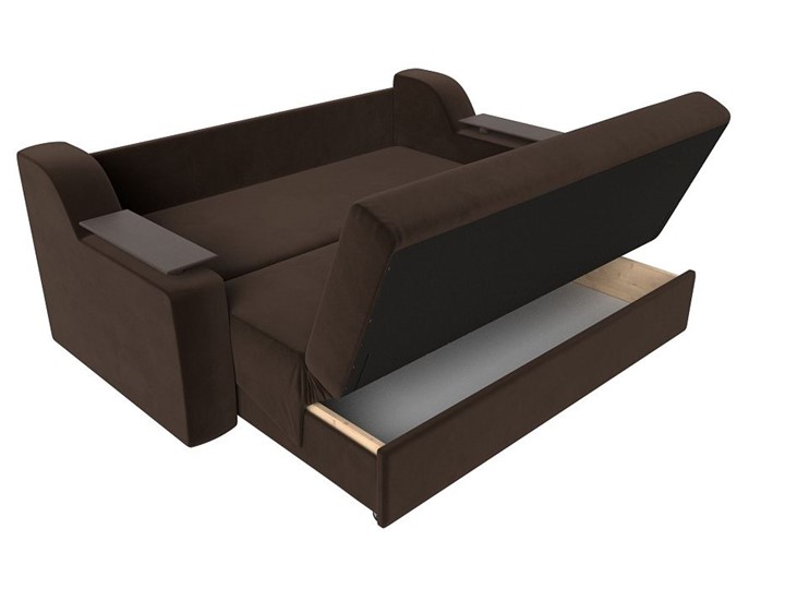 Прямой диван Сенатор Аккордеон 160, Коричневый (Микровельвет) в Самаре - изображение 2