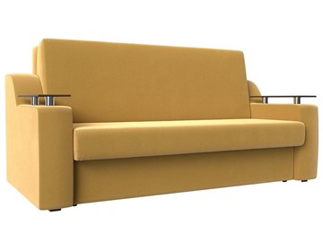 Прямой диван Сенатор Аккордеон 160, Желтый (Микровельвет) в Самаре - предосмотр
