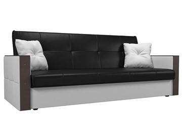 Прямой диван Валенсия, Черный/Белый (экокожа) в Самаре