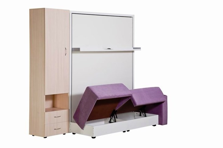Диван Кровать-трансформер Smart (ШЛ+КД 1400+ШП), 2 шкафа, без подлокотников в Самаре - изображение 4