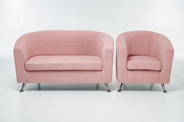 Комплект мебели Брамс  цвет розовый диван 2Д + кресло в Тольятти
