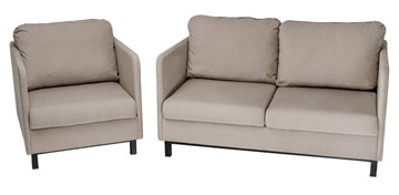 Комплект мебели диван + кресло-кровать Бэст бежевый в Самаре - предосмотр