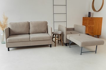 Комплект мебели диван + кресло-кровать Бэст бежевый в Самаре - предосмотр 6
