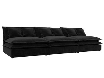 Прямой диван Лига-040 Лонг, Черный (Велюр) в Самаре