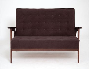 Прямой диван Ретро, двухместный (темный тон / RS32 - коричневый) в Тольятти - предосмотр 1