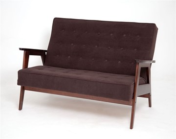 Прямой диван Ретро, двухместный (темный тон / RS32 - коричневый) в Сызрани