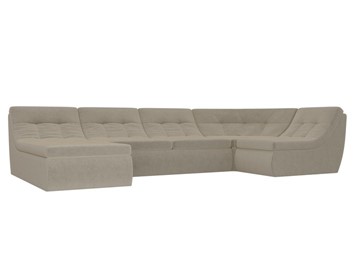 Модульный П-образный диван Холидей, Бежевый (микровельвет) в Самаре