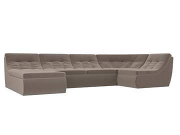 Модульный П-образный диван Холидей, Коричневый (велюр) в Самаре