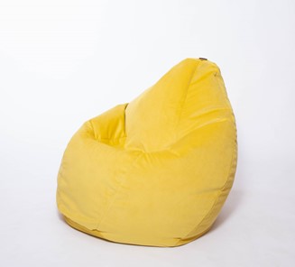 Кресло-мешок Груша среднее, велюр однотон, лимонное в Самаре