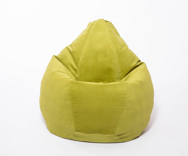 Кресло-мешок Груша малое, велюр однотон, травянное в Сызрани - изображение 1