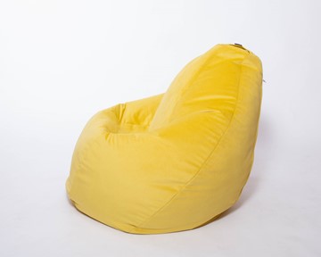 Кресло-мешок Груша малое, велюр однотон, лимонное в Тольятти - предосмотр 1