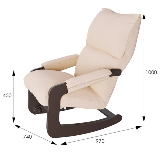 Кресло-качалка Модель 81, ткань макс 100, каркас венге в Самаре - изображение 1