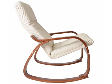 Мягкое кресло Сайма (экокожа бежевый, каркас вишня) в Самаре - предосмотр 1