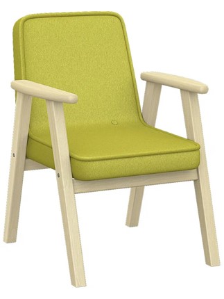 Мягкое кресло Ретро ткань лайм, каркас лак в Тольятти - изображение