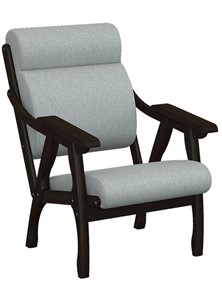 Кресло в гостиную  Вега 10 ткань серый, каркас венге в Самаре - предосмотр
