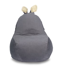 Кресло-игрушка Зайка (короткие уши), тёмно-серый в Самаре - предосмотр