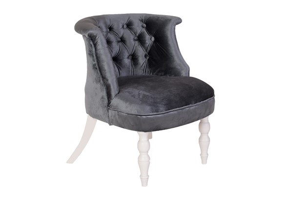 Кресло Бархат (серый бархат/белая эмаль) в Самаре - изображение