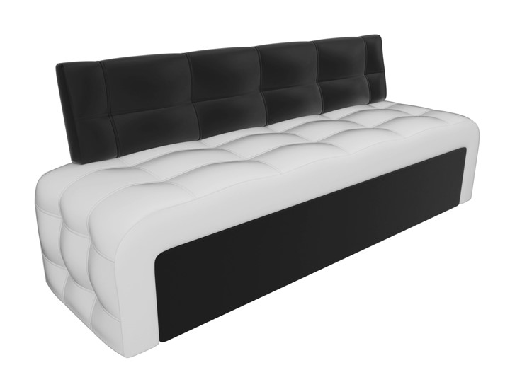 Кухонный прямой диван Люксор, Белый/Черный (экокожа) в Самаре - изображение 5