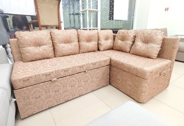 Кухонный угловой диван Яшма 1 ДУ Весь в ткани Жаккард AFINA 06 в Самаре