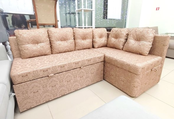 Кухонный угловой диван Яшма 1 ДУ Весь в ткани Жаккард AFINA 06 в Самаре - изображение