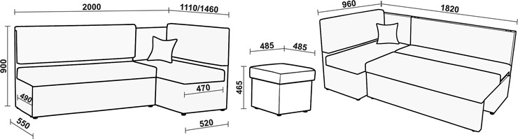 Угловой кухонный диван Нео КМ 3 с механизмом 2000*1110 в Сызрани - изображение 20