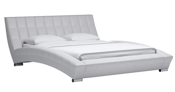 Кровать 2-х спальная Оливия 160 арт. Марика 483 к/з (белый) с основанием в Тольятти - изображение