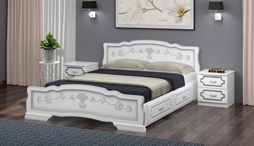 Кровать с выкатными ящиками Карина-6 (Белый Жемчуг) 180х200 в Самаре
