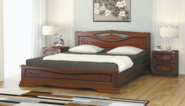 Спальная кровать Елена-3 (Орех) 140х200 в Самаре - изображение