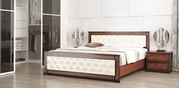 Спальная кровать Стиль 2, 160х200, кожзам, с основанием в Самаре