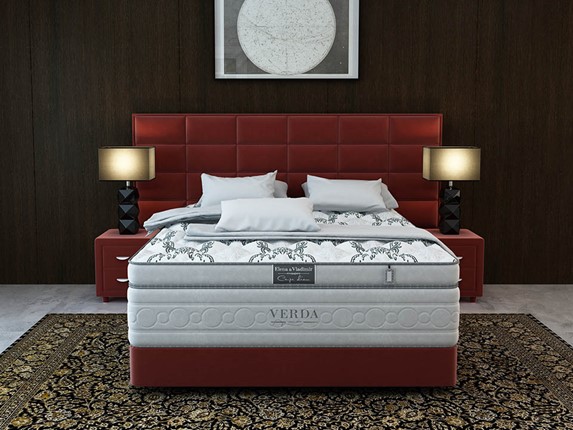 Кровать в спальню Chocolate/Podium M 160х200, Микровелюр (Manhattan Гранатовый) в Самаре - изображение