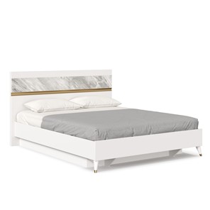 Спальная кровать 1600 Айла ЛД 688.110.000 с подъемным механизмом, Белый/Статуарио, исполнение 1 в Самаре