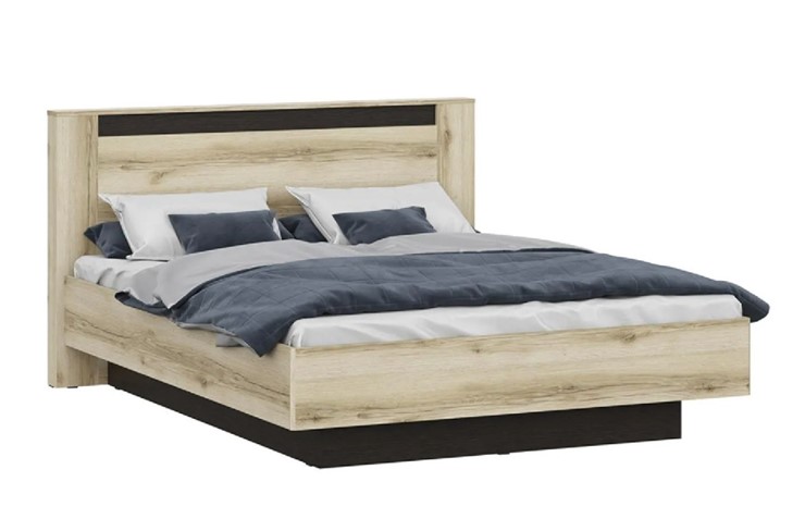 Кровать 2-спальная №3 (универсальная 1,6х2,0 страйп) серия №2, дуб делано/дуб венге в Самаре - изображение 3