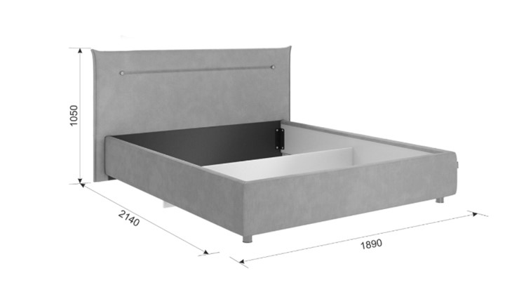 Двуспальная кровать Альба 1.6, галька (велюр) в Самаре - изображение 3