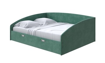 Кровать спальная Bono 160х200, Велюр (Casa Изумрудный) в Самаре